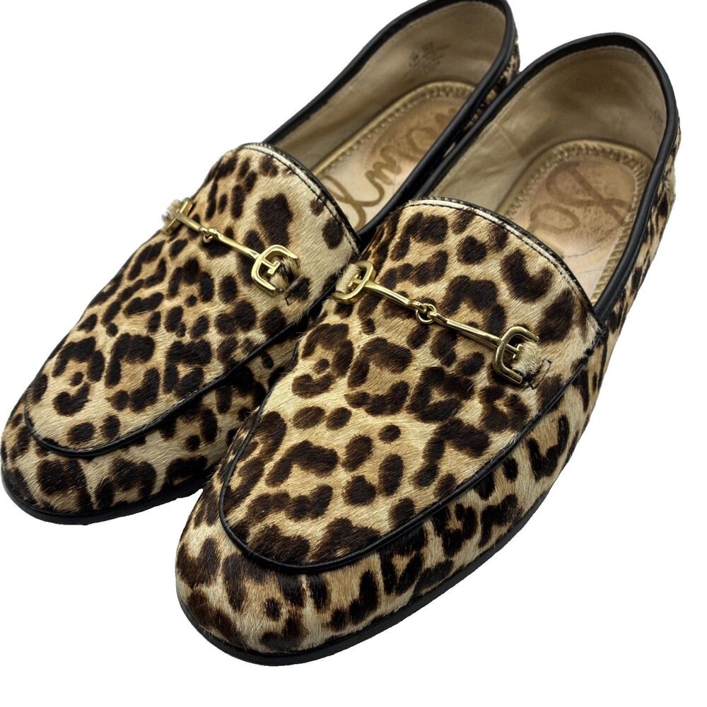 Sam Edelman Women’s Loraine Leopard Calf Hair Horsebit Loafers Flats Size 6.5